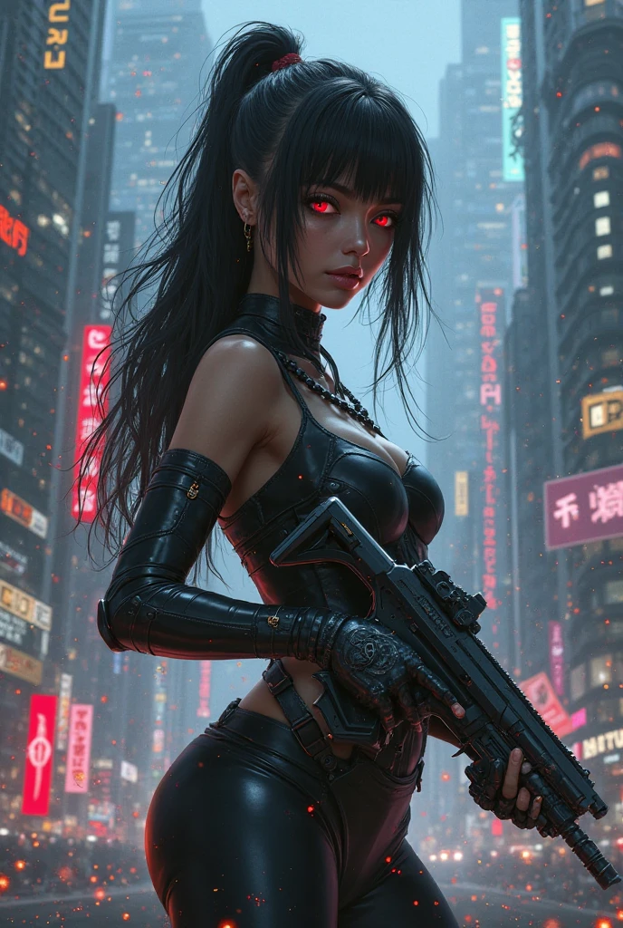 arafed woman in a black leather outfit holding a gun, cyberpunk girl, cyberpunk 2 0 y. o model girl, cyberpunk angry gorgeous goddess, cyberpunk beautiful girl, cyberpunk photo, female cyberpunk anime girl, cyberpunk anime girl, in cyberpunk style, beautiful cyberpunk woman model, female cyberpunk, in cyberpunk city, cyberpunk style, cyberpunk woman, cyberpunk women, seductive cyberpunk dark fantasy