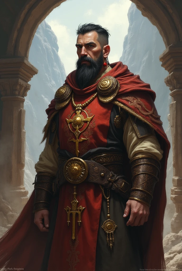 Generate a realistic image, a Muslim warrior man with long brown hair and a beard without a mustache and a turban, a Koran book in his hand, with a protective look. His eyes are kind and expressive,, Make sure the image is high quality and rich in details, very detailed skin: 1.2 8k uh, 20 megapixels, Fujifilm XT3, 80 millimeters