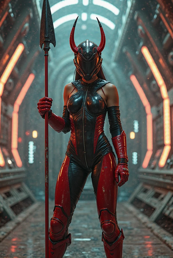 a beautiful, buxom alien woman with red skin, black eyes, wearing a sexy metallic clothing tape, has a scorpion tail and scorpion features, standing in a bedroom, looking around, with a UFO outside the window, (best quality,4k,8k,highres,masterpiece:1.2),ultra-detailed,(realistic,photorealistic,photo-realistic:1.37),detailed eyes,detailed lips,extremely detailed face,longeyelashes,mystical,science fiction,dramatic lighting,cinematic,vibrant colors,HDR,UHD,studio lighting,ultra-fine painting,sharp focus,physically-based rendering,extreme detail description,professional,vivid colors,bokeh

