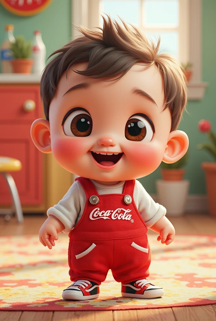 A child drinking a very cold Coca Cola