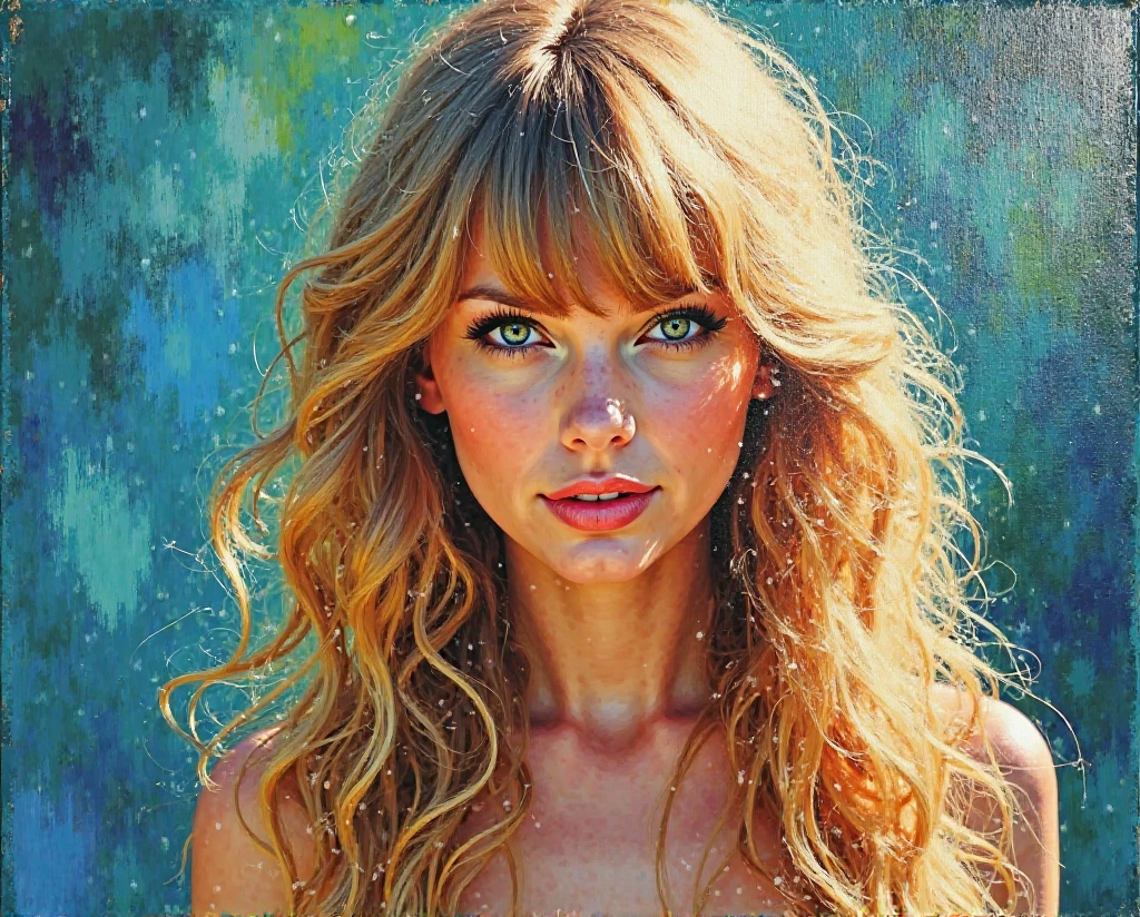 A colored pencil drawing of a pretty that looks like
Masiela Lusha. thirst trap.