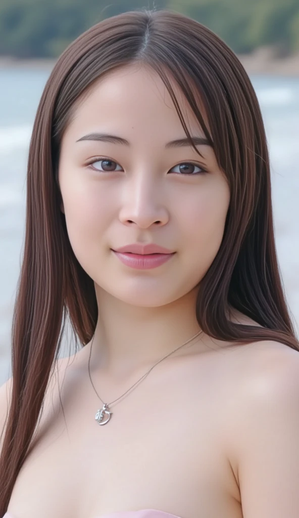 8K、sea the background of, Neat and clean, petite person, (naked, bare body:1.05),(slim bust, Small tits, Flat chest, Small breast), Twin-tailed, Photorealistic, detail, (Detailed skin texture:1.15), Ultra Detail, delicate sexy collarbone, Smile, Super Detailed Face, Detailed lips, Detailed eyes, 13 years old girl, Delicate eyebrows, Little baby face, Professional Photography, South Island Sea, full body