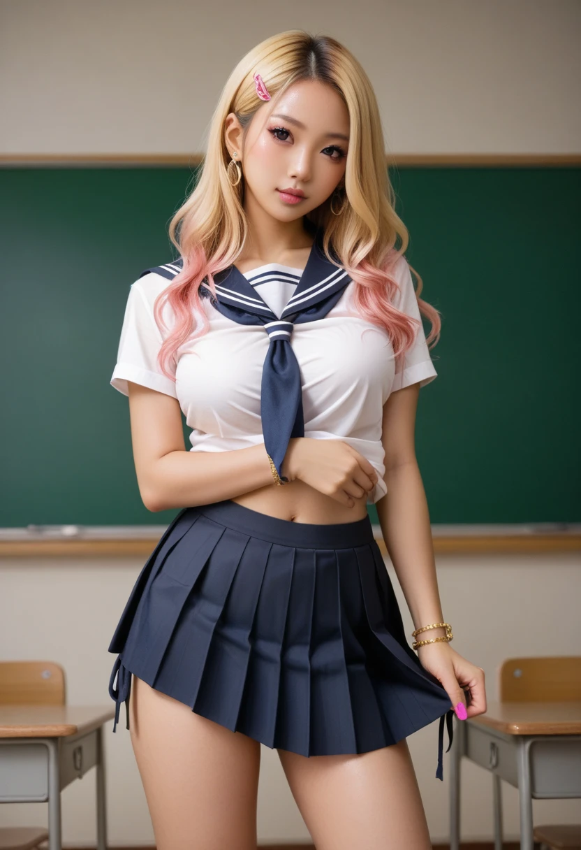 amazing artwork of sexy school girl, , porn actress cropped ,no clothes, underboob, miniskirt, pantyshot, long silver hair, makeup, detailed face, ahegao, materpiece, d, amazing lighting, in classroom, artstation, award winning, stunning, aesthetic, depth, shading, sitting, legs spread apart