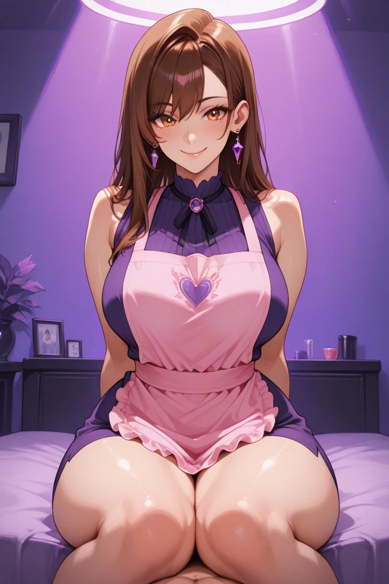 ((masterpiece), best quality, high quality, professional quality, highly detailed, highres, perfect lighting, natural lighting), (1girl, beautiful, large breasts, (multicolored hair, brown hair,purple hair,green hair, long hair, high ponytail), naked, perfecteyes eyes), having sex, vaginal penetration, on a bed, <lyco:locon_perfecteyes_v1_from_v1_64_32:0.6>