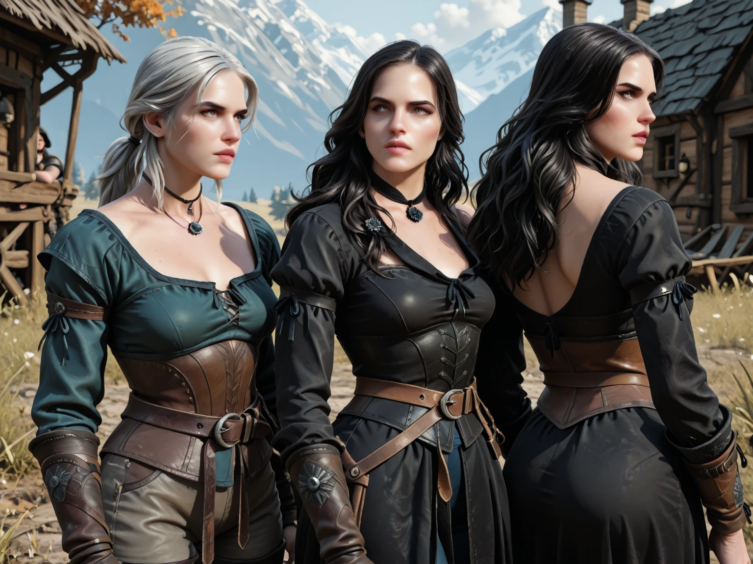 ((Best quality)), ((masterpiece)), (detailed: 1.4), 3D, (half-elf sorceress), (black hair, purple eyes:1.5, pale brown skin), (black robe, purple sleeves, grey pants, black boots and black armbands), (huge tits, big booty, short, curvy), (heavy gothic makeup), HDR (High Dynamic Range),Ray Tracing,NVIDIA RTX,Super-Resolution,Unreal 5,Subsurface dispersion, PBR texture, Post-processing, Anisotropic filtering, Depth of field, Maximum clarity and sharpness, Multilayer textures, Albedo and specular maps, Surface shading, Accurate simulation of light-material interaction, Perfect proportions, Octane Render, Two-tone lighting,Wide aperture,Low ISO,White balance,Rule of thirds,8K RAW,