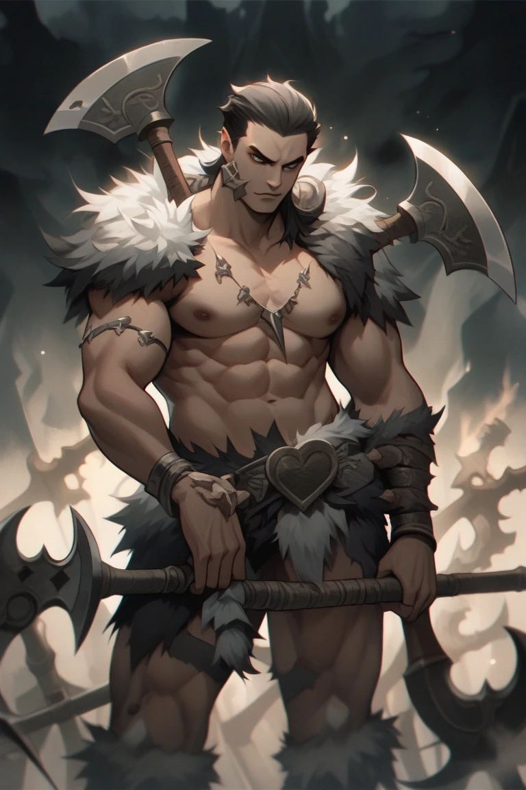 Sexy lizardgirl, barbarian, scales, anime style