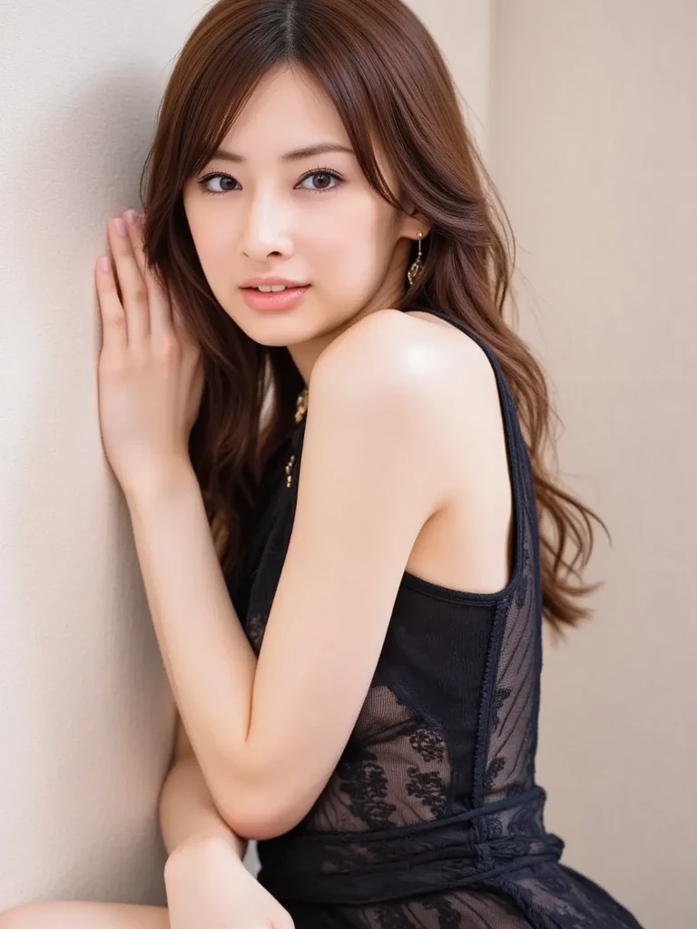 (((One girl,alone))),(Highly realistic photos, High resolution, Detailed face, Beautiful Eyes) Japanese women, 21 years old, Cute face, alone:1, Nice body, Medium chest, ,Hairstyle, Take a photo book,the avengers,Healthy Body,Thighine Fujiko,Captivating pose