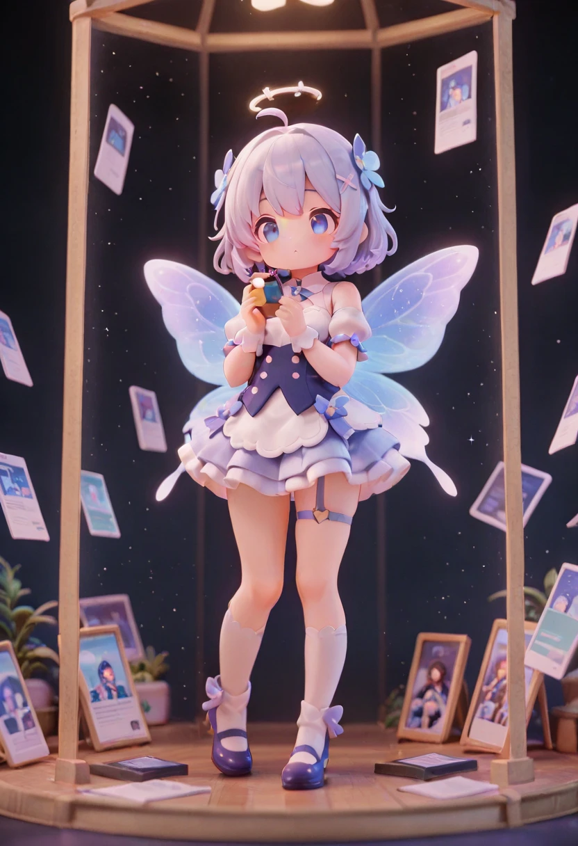 masterpiece, top quality , with a perfect face, highest resolution, 8k, amazing quality, detailed eyes, Clear eyes, 1girl, solo, repochi, figure風, figure, Showcase,