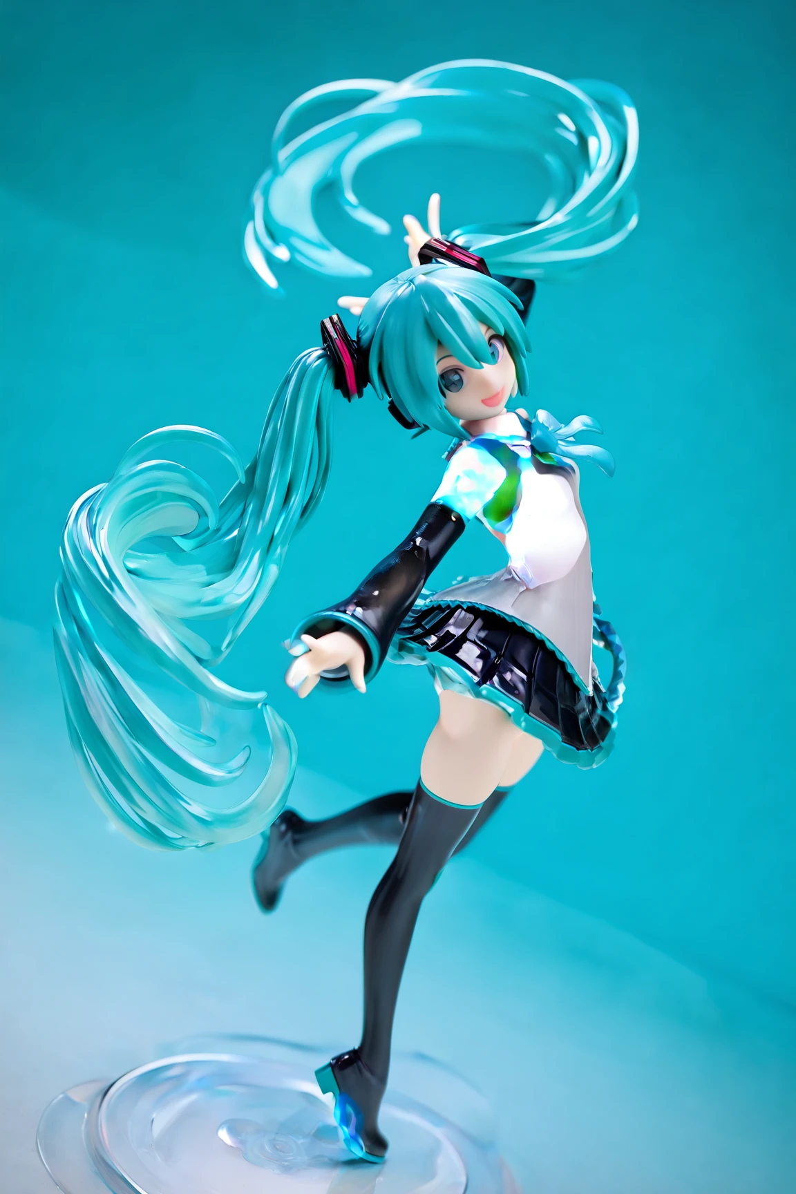 angry Hatsune Miku, pointing at viewer, summer dress