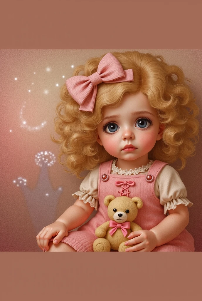 Super realistic baby in crib big eyes hair with curls pink cheeks soft skin tender look --auto --s2