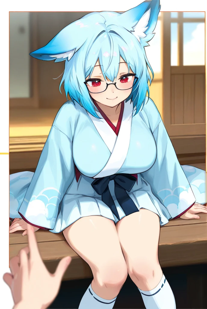 Transparent hair、hime-cut、Golden Eyes、eye glasses、ssmile、early teenage girls、flat chest、Thin pubic hair、Beautiful open legs、Japanese houses、realisitic