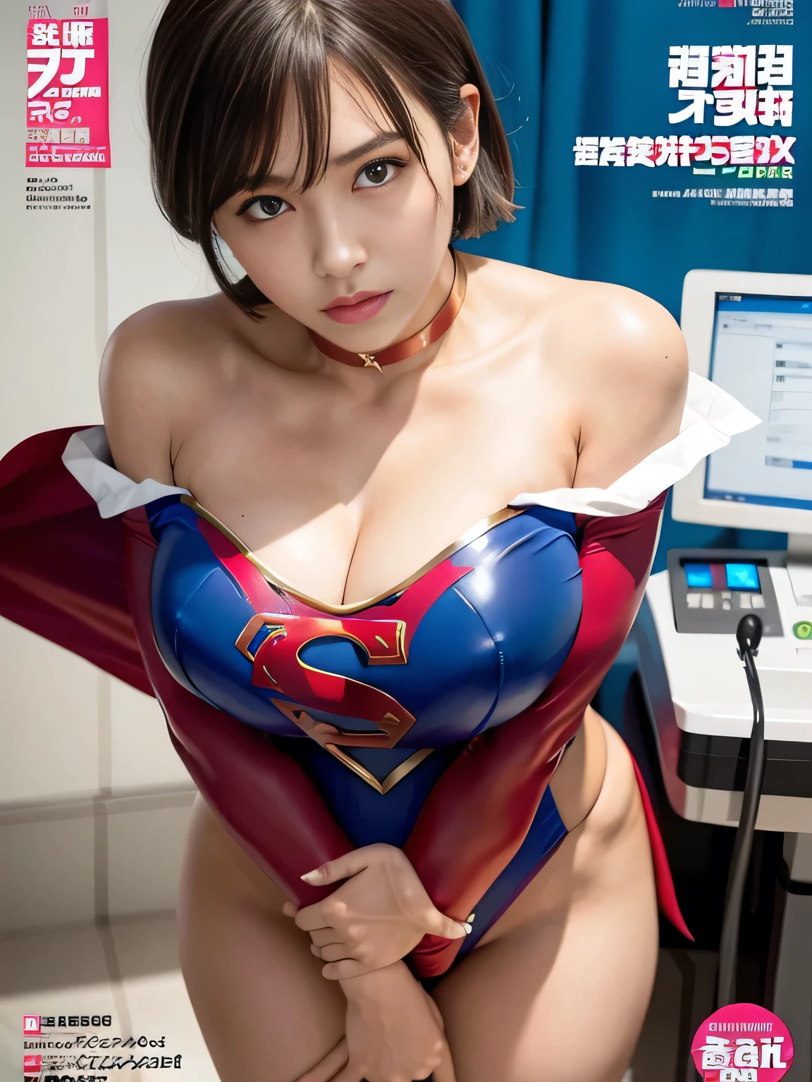 masterpiece、Injured short-haired Supergirl being treated on the operating table in the operating room..、milking machine、thick rubber hose、Bukkake、tattered clothes、big and full breasts、looking at camera、shiny costume、cloudy liquid、Covered with lotion、Medical equipment、choker、exhausted、long sleeve、barefoot、red mini skirt、magazine cover composition
