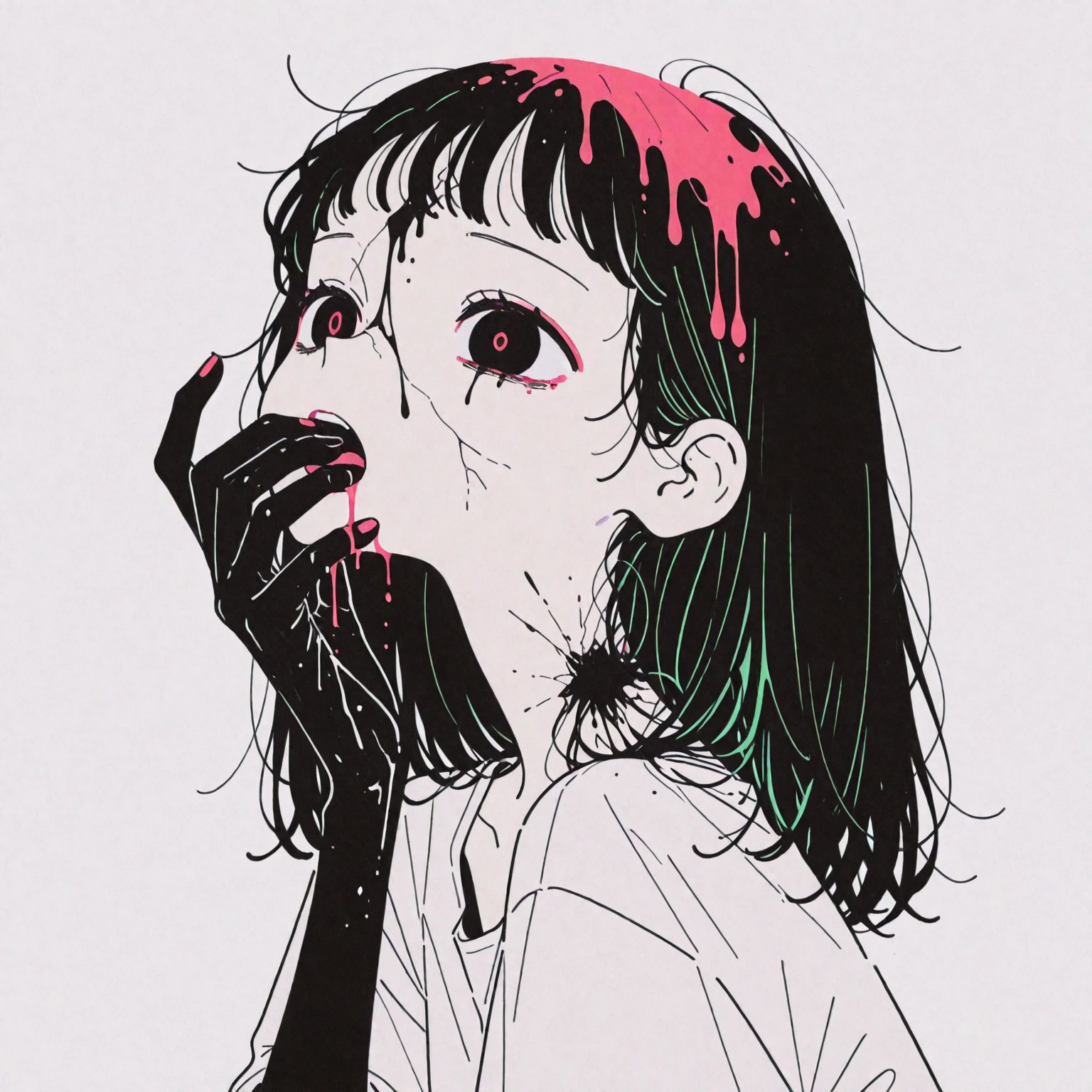 Graffiti, wall, whole picture, High resolution and high contrast,simple,girl