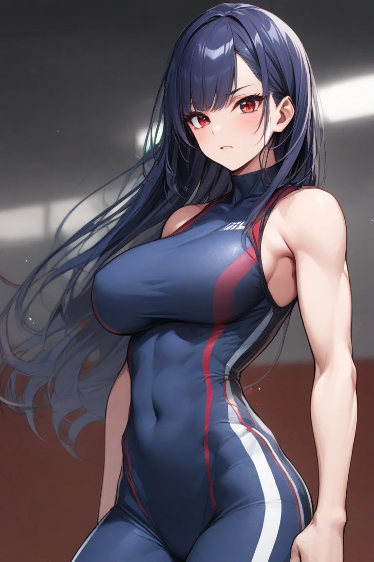 Female itoshi rin, big breast, long hair,