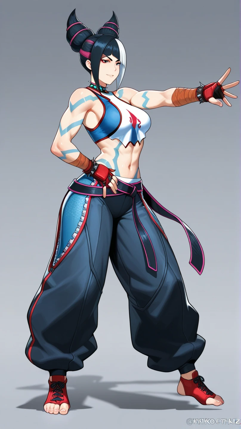1 Personagem para jogo de luta estilo Street Fighter, King of Fighters, Tekken, Virtua Fighter. 1Lutadora mulher, Cicatrizes, pose de luta, shinobi, cabelo com dreads, mulher negra, kunoichi, garota ninja, ornamentos africanos.