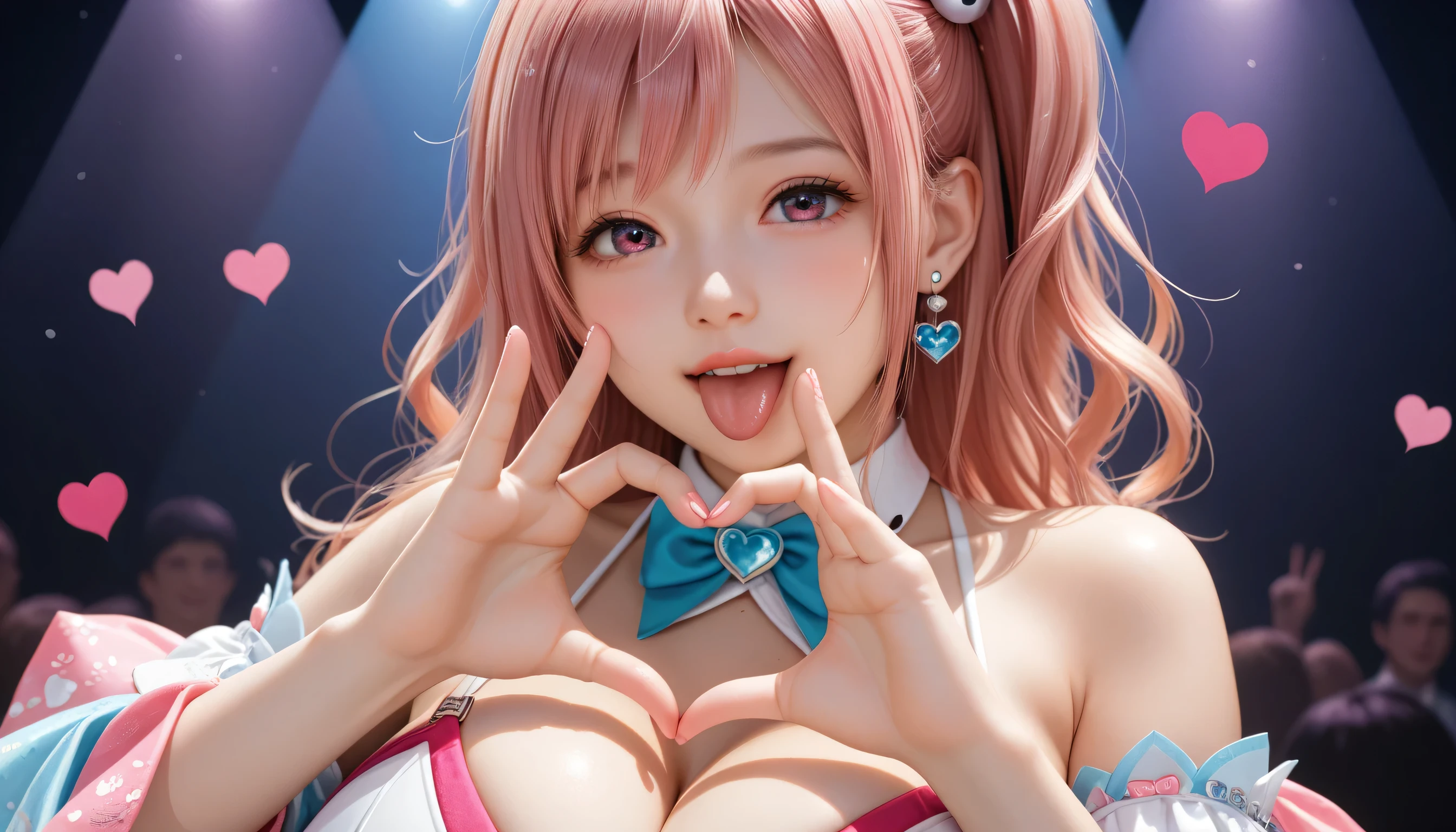 masterpiece, Highest quality, Highly detailed CG Unity 8k wallpaper, (Closeup shot of the upper body head of a beautiful girl), ,, (Mckenna Grace), (Flat Chest,Thighs), (Red Cyan) Golden (Sparkly tutu,long rabbit ears headgear, , bow tie, No pants, Genitals are visible), (Spread your legs), (blush), Oilskin, (Captivating smile), (Wonderland), Pretty face, Key Art, Awards, intricate detail realism hdr, by (Luan Jia, Altgerm and Range Murata), Photorealism, Hyperrealism, Ultra-realistic, Dramatic Light, Strong Shadows, Nice views, Depth of written boundary