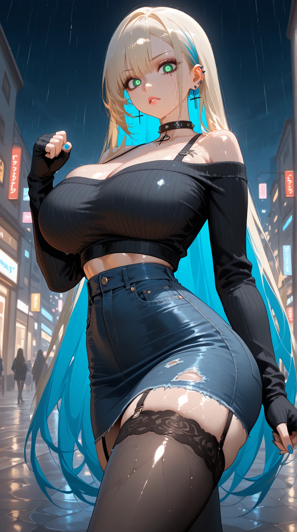 supergirl, pureerosface_v1, sticker of a girl from dc comic, full body, Kim Jung gi, , (gigantic breasts breasts 1.6),soul, digital illustration, comic style, cyberpunk, perfect anatomy, centered, approaching perfection, dynamic, highly detailed, watercolor painting, artstation, concept art, smooth, sharp focus, illustration, art by Carne Griffiths and Wadim Kashin ,, (masterpiece, best quality, ultra-detailed, best shadow),, In the style of Neon Genesis Evangelion, you find yourself standing on a desolate, post - apocalyptic wasteland, as the distant ruins of a massive city loom on the horizon. The sky is filled with ominous clouds, as a massive creature towers in the distance, huge breast, gigantic , titsnipples, curvy, thicc