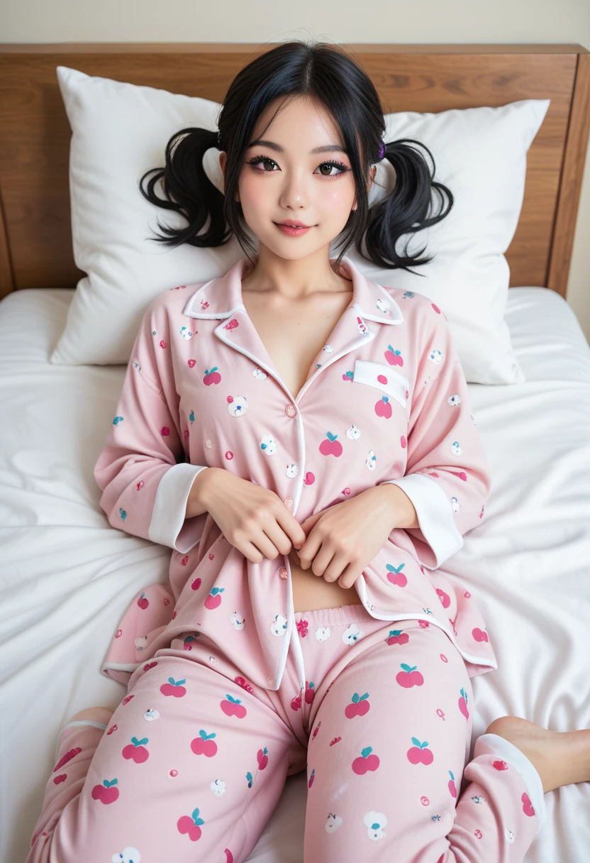 Beautiful female monster「Opening his mouth wide and trying to eat a banana」Please draw two images。
・long hair
・High Ponytairl
・Pink Hair
・bathrobe
・frill skirt
・shy smile
・fom avobe
・Profile
・crouching
・bed room
・wink