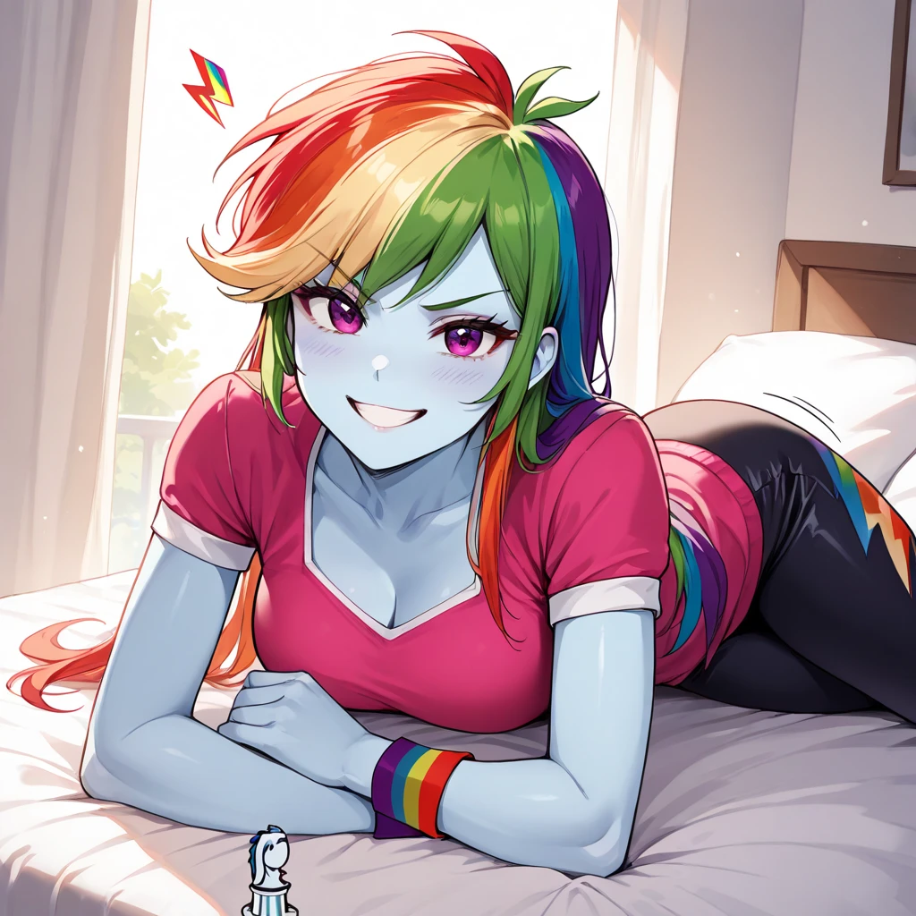 rainbowdash from my little pony ,rainbowdash as a girl , hospital , room ,hospital bed ,lay on the bed ,closeup shot of her feet , The camera angle is low, from a low angle, naked , nude , full body is visible ,relaxed ,orgasm , sexy pose , sexy face, bracelets , big breasts , lush breasts , Bulky Breasts , voluminous breasts ,naked , happy smile ,look at to viewer , eye contact , high quality , detailed , wallpaper , realistic