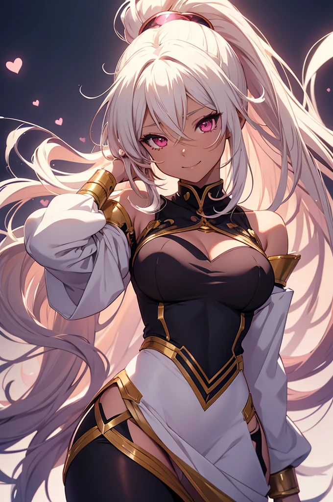 Adult woman, Long white hair, cat ears, pink eyes, white luxury dress, open breasts, white lipstick, ssmile, Masterpiece, hiquality