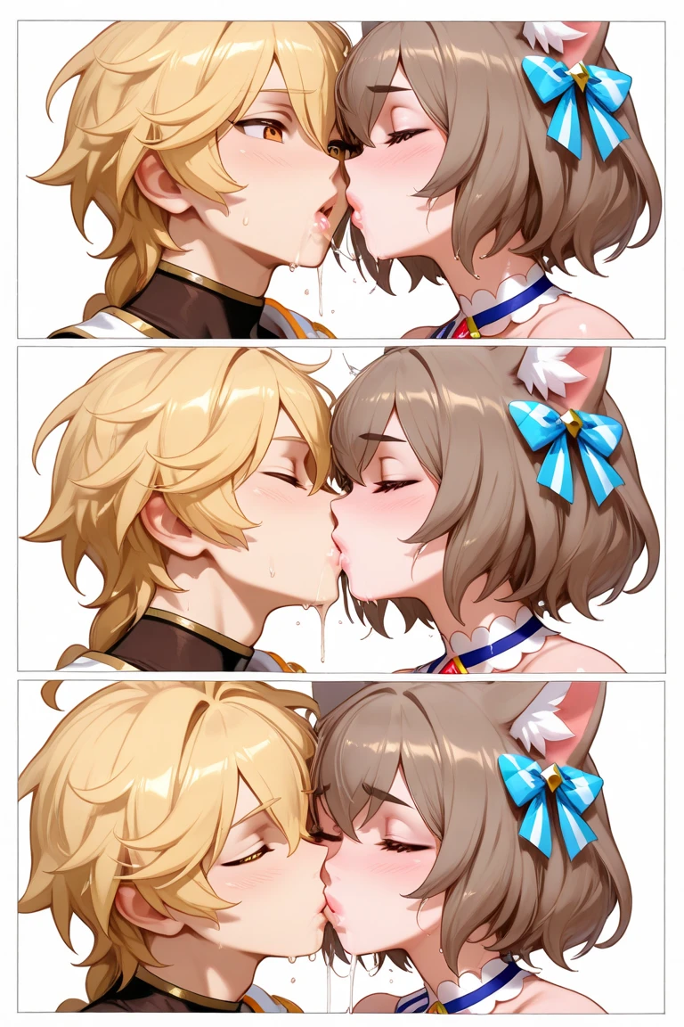 score_9, score_8_up, source_realistic, Realistic photo, photo, real, Realistic, score_9, score_8_up, score_7_up, source_anime, score_9, 2boys, 1girl, cooperative fellatio, aether genshin impact, lumine genshin impact, aether and lumine, gay, gigantic penis, enormous penis