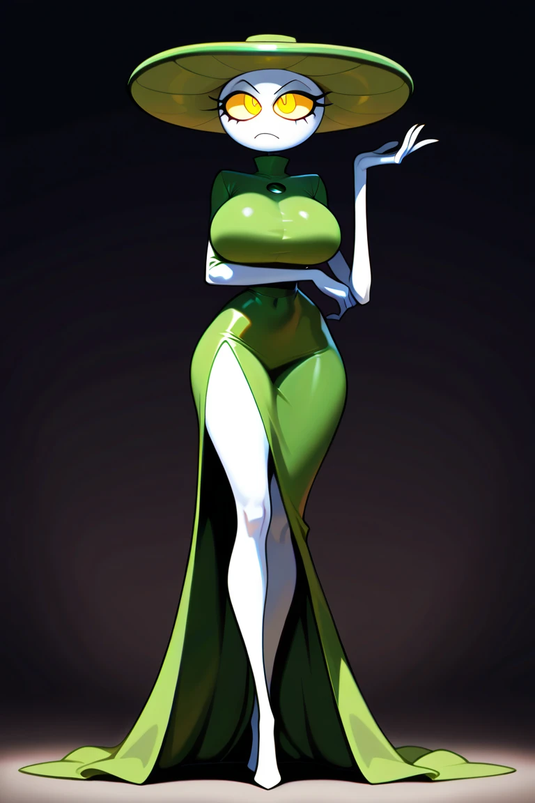 score_9, score_8_up, score_7_up, score_6_up, score_5_up, score_4_up, BREAK source_anime, source_anthro, rating_safe, [rating_explicit],

(full body view), (Best quality), 1girl, (dress), solo, creatures \(company\), game freak, nintendo, pokemon, pokemon \(game\), bangs, colored skin, female focus, gen pokemon, green hair, green skin, hair over one eye, slendered abs, multicolored skin, pokemon \(creature\), red eyes, short hair, two-tone skin, white skin, (drunkoak:0.8)