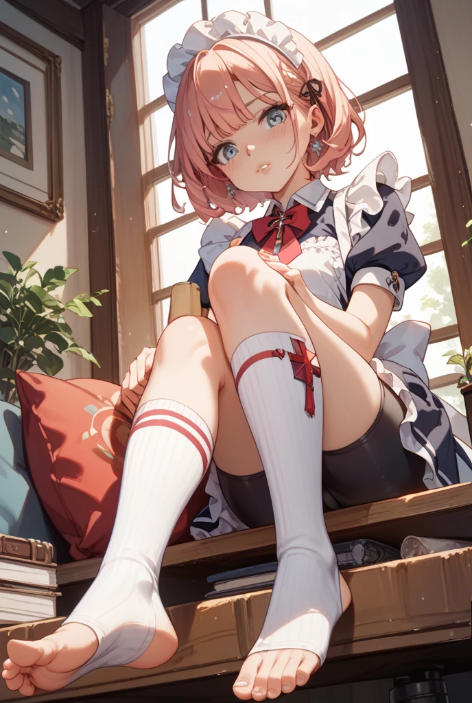 absurderes、Hi-Res、break watch viewer、full body Esbian、(frombelow:1.5) BREAK(vivd colour:1.3) BREAK(one girls:1.3)、(Lori:1.2)、red hairs、blue eyess、Tennis Uniform、Uniform wet with sweat、Sheer uniform、Bra with showing through、Black bra、hair clips、耳Nipple Ring、jewely、NM1、Hair Ribbon、short-hair、Tennis Cosplay、(pleated super short skirt:1.4)、(thighs thighs thighs thighs:1.3)、Colossal tits、(Grinning、great laughter:1.3)、open open mouth、(arms in arms:1.3)、(breastsout:1.3)、 roundly eyes、(blown by the wind:0.5)、Sweating around girls、Drip sweat、(((Very clean panties)))、(sit on a bench:1.3)、(Bare legged:1.3)、(feet focus:1.2)、(both feet:1.3)、Triangular sitting、looking-down、Look at viewers、perfect foot、(Emphasize the soles of the feet 1.3)、from below ceiling、Breathless、Gonzo、(shinny skin:1.1)、gust of wind(the wind:1.2)、 Sense of speed、Refreshing breeze、Motion blur effect、Wind Break Background(tennis coat:1.3)、(Stand in the center of the screen:1.3)、(10,000 people spectators:1.3)、multiple people behind you、blue sky with some clouds、outside of house、(magnificent panorama view:1.2)、Windbreak Daylight、Magnificent view、Rainbow in the sky、Particles of light、dynamic ungle、holland angle、Perspective Break(during daytime、 Sun'rays:1.2)、depth of fields、bokeh dof、light  leaks、(chromatic abberation:1.2)、break at noon