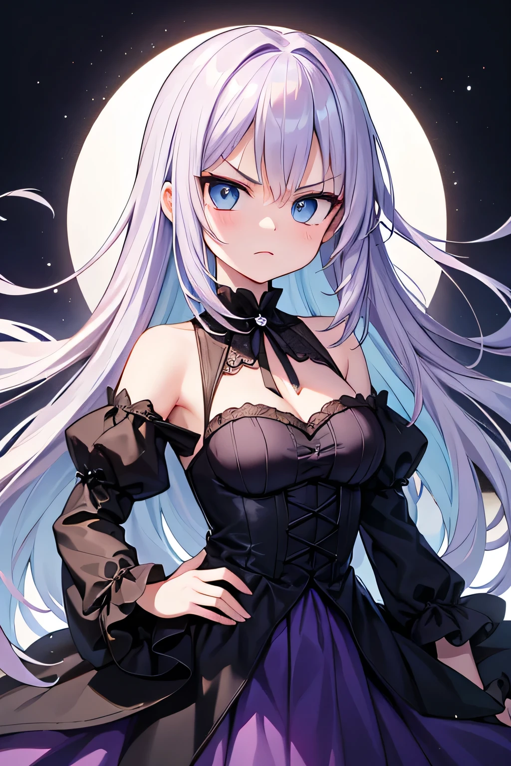High resolution RAW color art, animation,Sculpture, Silver Marble Skin, (((Highly detailed elegant))), Magical atmosphere, Detailed skin, texture,(Exquisitely crafted, The finer details, Ultra-detailed art), Depth of written boundary, Bokeh, Silky to the touch, Hyper Detail, (Glowing white), Beautiful Eyes, Elegant face, (From the waist), Sparkly Background, chest, magic, Downtown, magic hat, Looking , Ruffled black bra, Portraiture, Overall white, Gray background:1.3