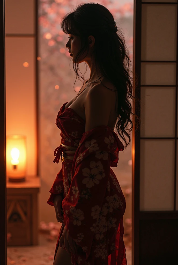 Japanese-style room Sex lure American older sister kimono There is a lot of exposed skin