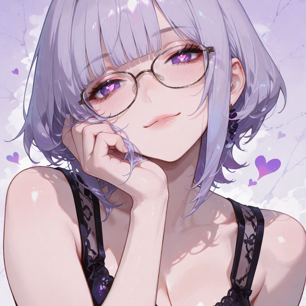 OL、23 years old、slender、Glasses、Beauty、Short Bob、smile、Women's Suits、Full body portrait、Cafe