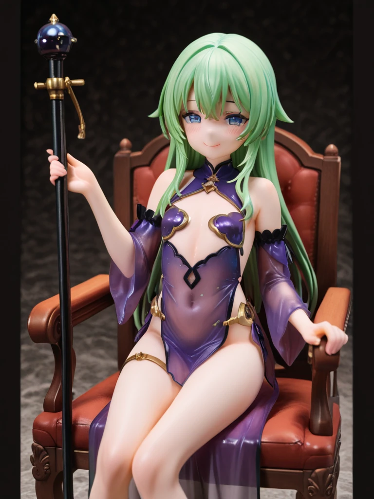 Lovecraftian goddess, black medium hair, emerald green eyes, mysterious smile, ancient deep green and black robe, arms wide open drawing ancient symbols, in the deep sea, front view, looking afar, average chest size,