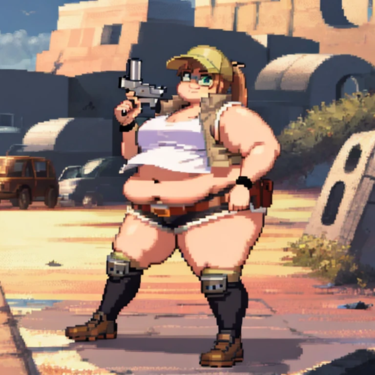 masterpiece, best quality, (extremely detailed CG unity 8k wallpaper), (best quality), (best illustration), (best shadow), absurdres, realistic lighting, (Abyss), beautiful detailed glow, 1woman, shoulder length blonde hair, rebel smuggler outfit, cargo pants, tank top, star wars, outlaw, pretty, small breasts, not naked, top covered. chubby waist. fully clothed. not curvy, chubby belly. slim hips, small breasts, soft midriff, skinny body, pudgy belly. slender body. skinny hips, skinny legs. fat belly. thin hips, only fat on her belly. soft fat belly. big chubby, belly. very small breasts. adult, high quality, beautiful, inside a metal space ship.