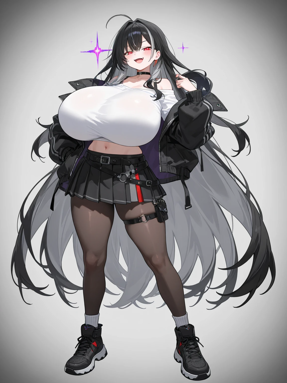Cute naughty Artificer mother, Pastel colors hair, (overwhelmingly huge breasts:1.2, Thighs:1.2, thick legs:1.2, curvy:1.2, towering stature:1.6, massive fat thick unnatural belly, Plump), purple eyes, (hair over one eyes:1.3, ahoge, messy hair:1.2, tired hair:1.2, flipped hair, very long hair, bags under eyes:1.3), black hair, (purple hair:1.1), (blush:1.2, emberrased:1.2, quiet personality:1.2, scared:1.2, looking away, wavy mouth, shy), naked, hand over face