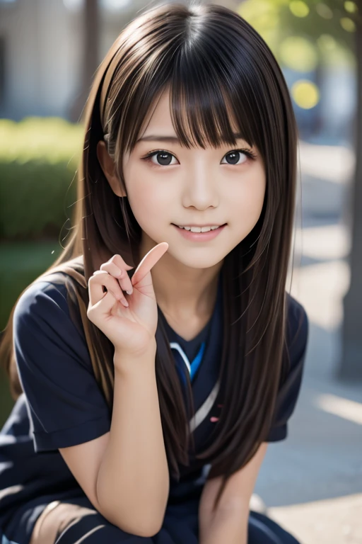 Best-quality, Masterpiece, Ultra-High-Resolution, (Photorealistic:1.4), Raw-Photo, 1girl, 15-years-old, the most famous Japanese idol, wearing idol-costume, the most cute face like the most popular Japanese idol, the most cute big-black-eyes, the most beautiful black-hair, the most cute hairstyle, the most beautiful skins, looking at viewer, innocent-smile
