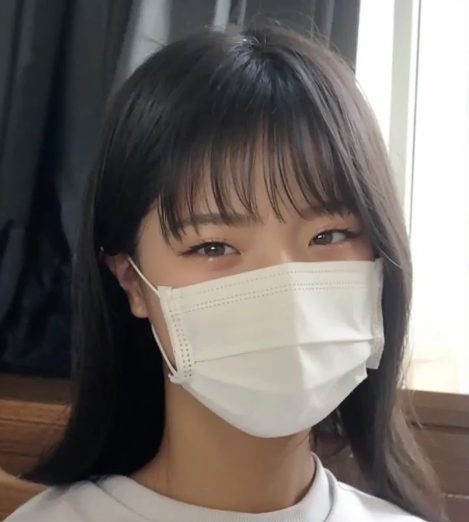 (masterpiece:1.3), (8K, realistic, RAW photo, highest quality: 1.4), (Young Adult Girls), beautiful face, young and beautiful big breasts、big cleavage、(thin face), beautiful gray hairstyle, realistic eyes, beautiful and detailed eyes, (realistic skin), beautiful skin, break、(ribbed fabric Sweater dress、big breast size), confused, charm, charm的な、ultra high resolution, 超realistic, very detailed, beautiful feet、charmな太もも、((full shot :1.8)) , school health room、OL、((Hang your ID card around your neck with a strap))、Back streets at night、busy street、Shadow、Looks embarrassed、Glossy fluorescent pink lipstick、Meiko Shiraki 、(Sweat, vapor)、((mask、thin drooping eyes、cold gaze、don't look here))、girl who wants to have sex