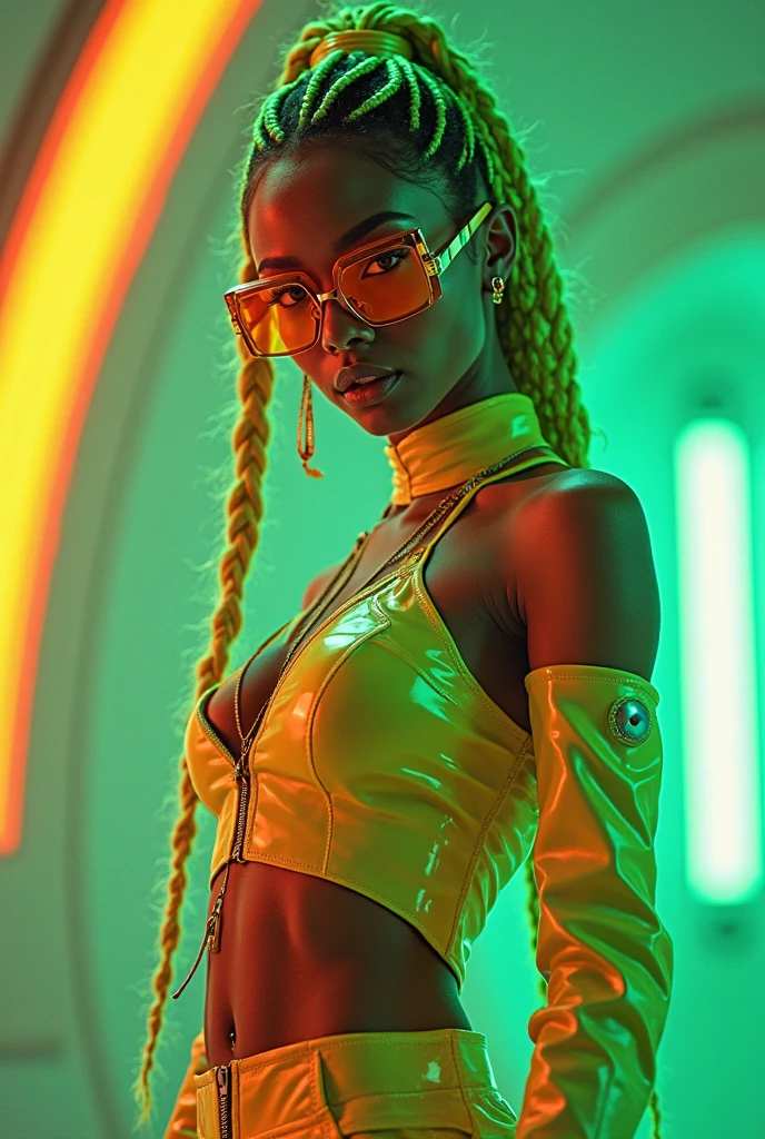 1girl, in laboratory, (18 years old), (Latina), dark skin, wide shot, blond hair, orgasm, (yellow dress), (Masterpiece, Professional lighting, 16k, 8k wallpaper, raw photo, photorealistic:1.8, ultra detailed, natural lighting, detailed skin sexy pose, open mouth, big lips, t-pose, night time, eyes closed, magic energy, neon light, orgasm, soaked, sweating, with freckles, crying, screaming,