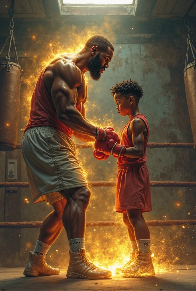 The woman is very tall and very strong. One day, she and a man go to a boxing match and the match begins. The woman is strong and the man cannot do anything against her.