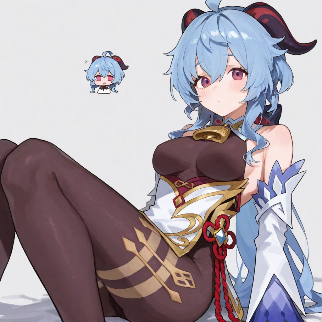 purple hair, rose eyes, short hair, white background, smoll stature, chibi, flat cheast, flat tits. medium thighs, bandaged legs, small breasts, 1 girl, one girl, small stomach, curvy waist, round butt, small belly, clear skin, 1 girl, cute girl, smoll tits, curvy waist, good butt, one girl, view from back, show butt, 1 girl, white dress, 1 girl, view from below, show pussy, view from below legs (panty pulling)