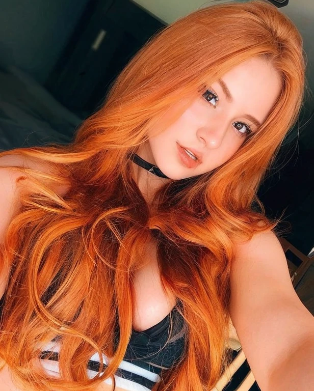 <lora:MKM:1> woman wearing a lingerie, redhead, amber eyes, long hair, hyper realistic, 4k, masterpiece, beautiful, facing the viewer, headshot, cleavage, dark lipstick, (((red))) lace bra