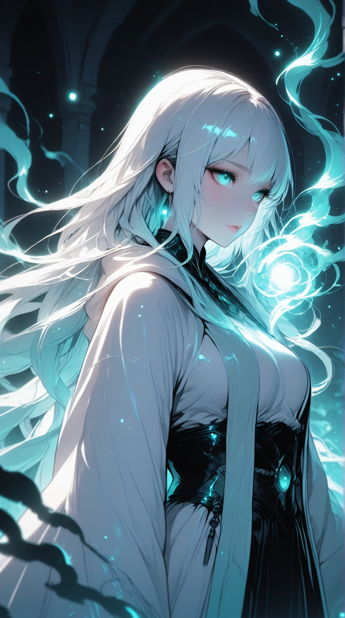 (ghosty:1.85) (doctor:1.5) girl, (white doctor coat:1.4), (spirit, spiritual:1.2), 1girl, perfect and well designed glowing shiny eyes, (beautiful detailed eyes:1.05), natural medium breasts, slim body, beautiful and delicate cute face, (face detail), ((realistic face)), pores, ((pale grey skin)), detailed skin, realistic skin, (((bioluminescence))), ((shiny skin)), (multicolored gradation skin), (monster girl:1.25), human face, medium length hair, hair voluminous, (((((multicolored gradation hair))))), (dark-haired:1.15), super high resolution, 8k, parameters Best quality, (masterpiece:1.4), (magic accessories:1.4), bracelets, extremely detailed thick tight ((dark grey:0.85), (green:1.2), (pink:0.5)) medical outfit, skirt, (standing nipples under cloth:1.15), (neckline:1.3), cleavage, decolette, Young Girl, Little Beast, (Smile:0.9), (pale Skin:1.65), ultra detailed, photorealistic, ((Real image)), (best quality:1.4), super high resolution, (Realistic 2.0), More details, (((1girl))), {(medical ward:1.2)|(doctor office:1.2)}, (beautiful and aesthetic:1.2), (fractal art:1.4), (cinematic light:1.1), (close DUTCH ANGLE:1.2), 16K, HDR, RTX, Ray Tracing, Radiosity, Anisotropic Filtering, Subsurface Scattering, (((magic lights))), metallic reflections, Detailed, Realistic, 4k highly detailed digital art, (cool_color), extremely detailed CG unity 8k wallpaper, vibrant colors, (seductive pose:1.6)
