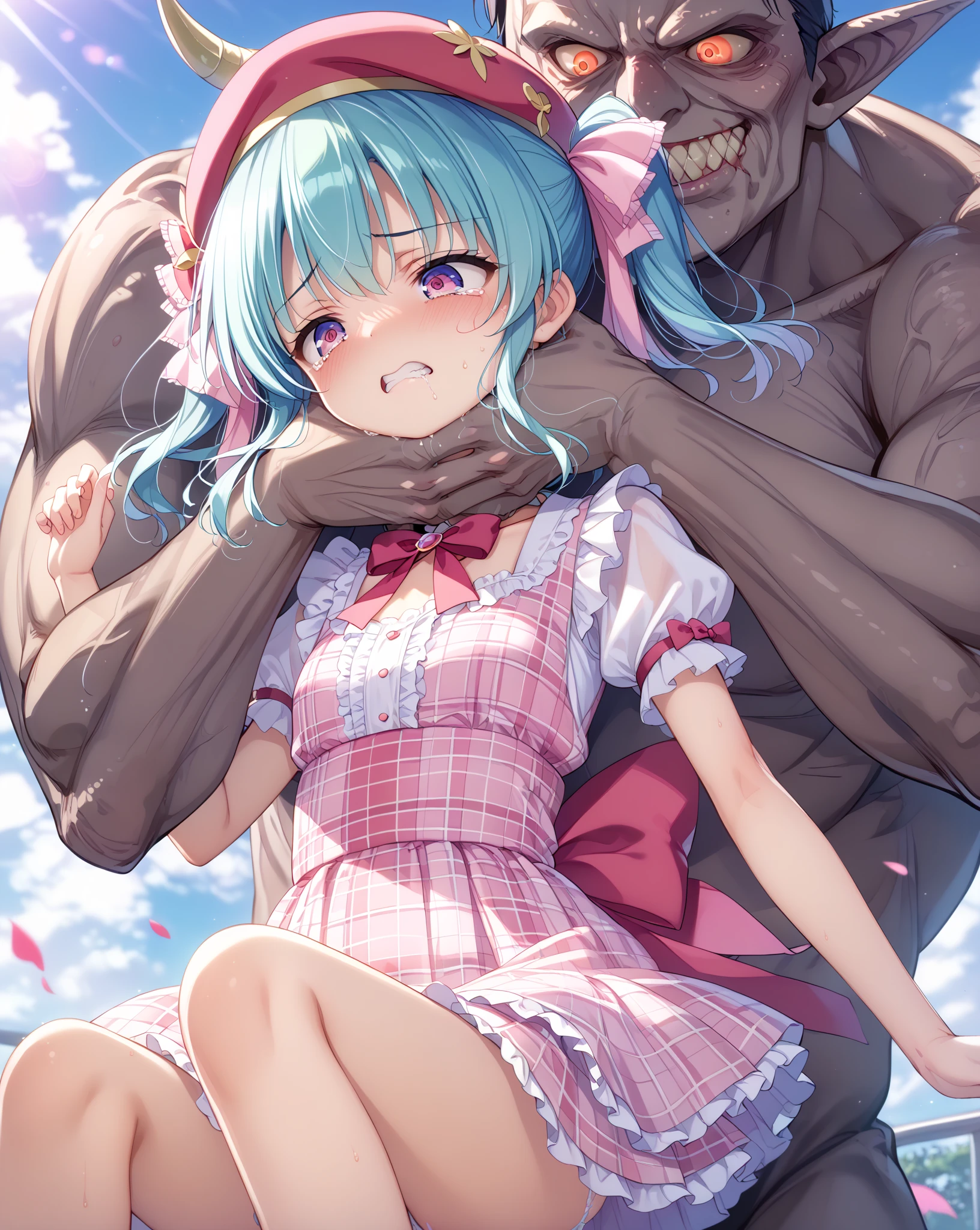 anime girl hugging another girl with a comic bubble above her, gapmoe yandere, yandere, gapmoe yandere grimdark, ahegao, nightcore, from the azur lane videogame, top rated on pixiv, in no game no life, colored manga, nixeu and sakimichan, yandere intricate, splash art anime 