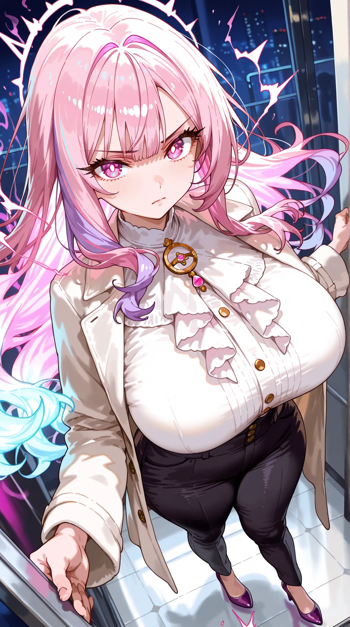 Beautiful woman, sparkling eyes, false eyelashes, pink lips, big and full breasts, Bunny girl, two arms, Thumb and four fingers, anatomically correct fingers, Detailed description, punk,