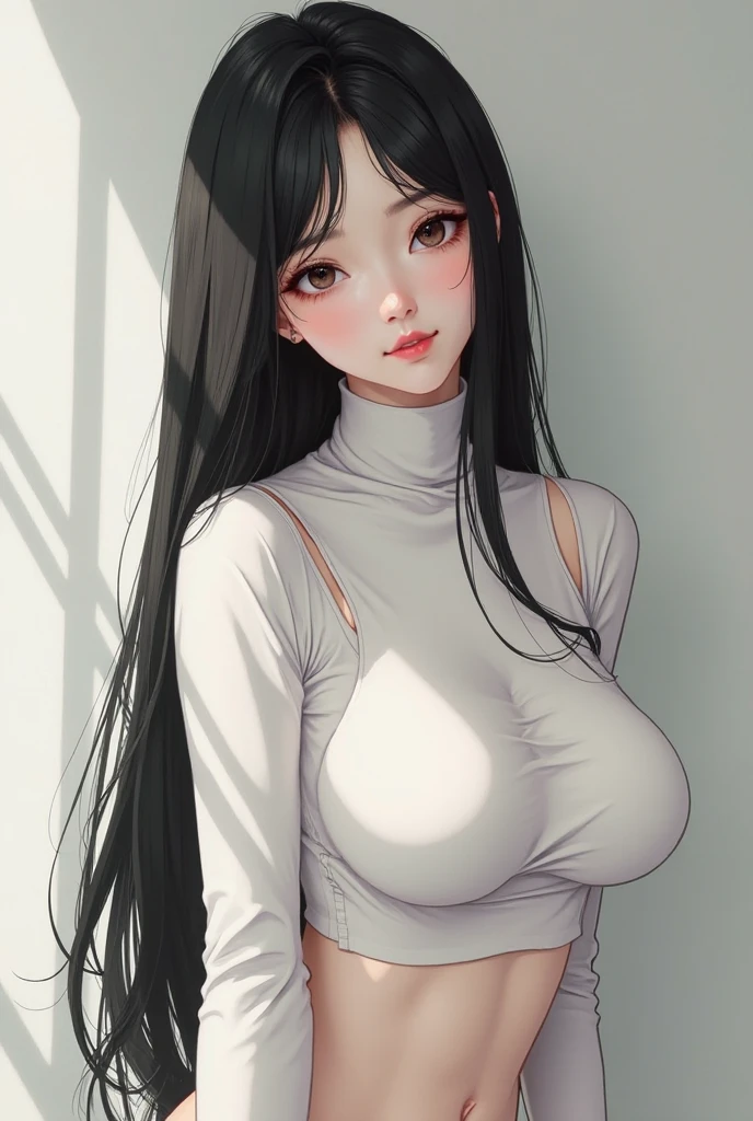 (masterpiece, best quality:1.4), looking at viewer,
(wavy hair:0.8), long hair, black hair, black theme,