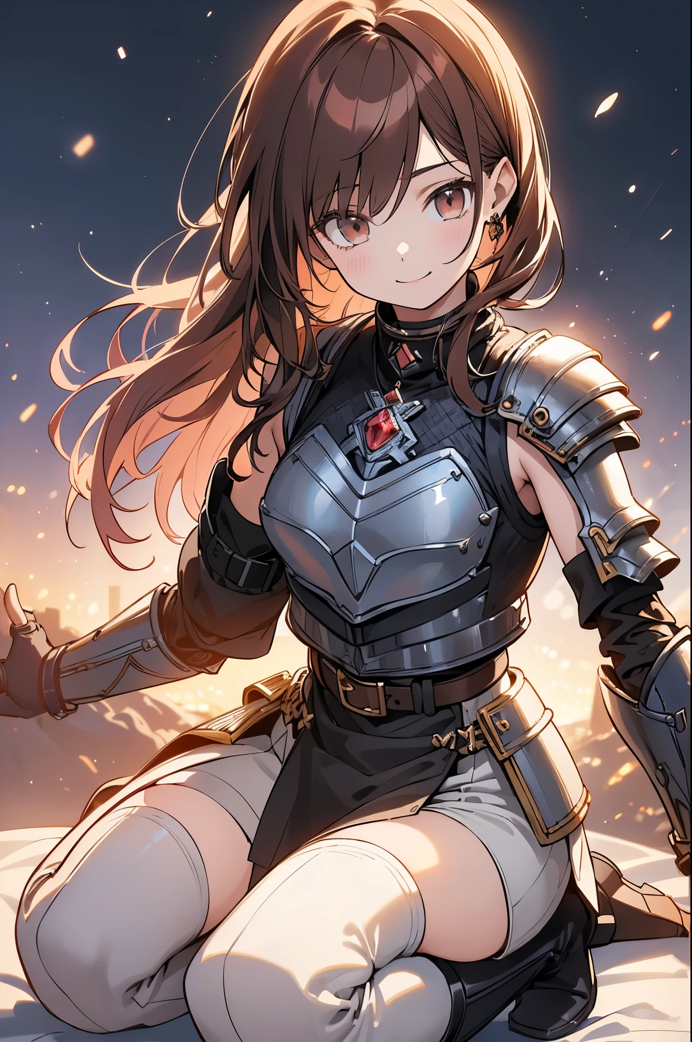 Sailor suit, (Armored Tank:1.5), Misaka Mikoto, The background is a tank, Looking into the distance, highest quality, 1girl, uhd, retina, masterpiece, ccurate, anatomically correct, textured skin, super detail, high details, high quality, best quality, highres, 4K