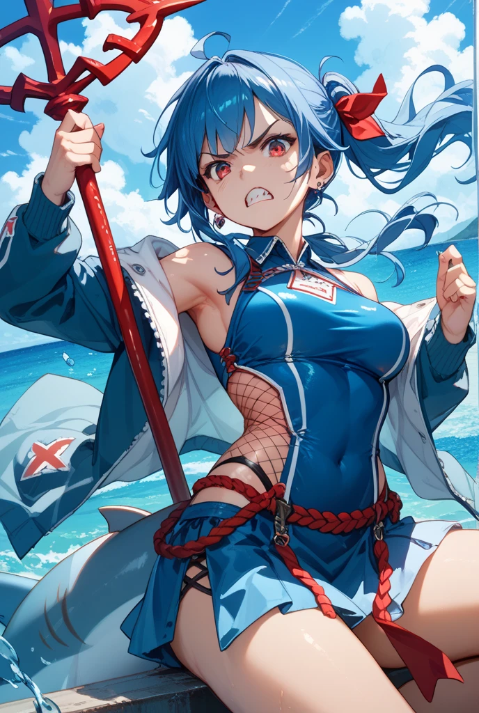 (masterpiece, best quality）a girl，Face extremely red，White bikini with two dots on top，Half-off miniskirt，spread legs，small breasts，pain，lying on white bed，detail，Completely soaked，completely wet，Awkward，Fear，surprise，Extreme shyness，doubt