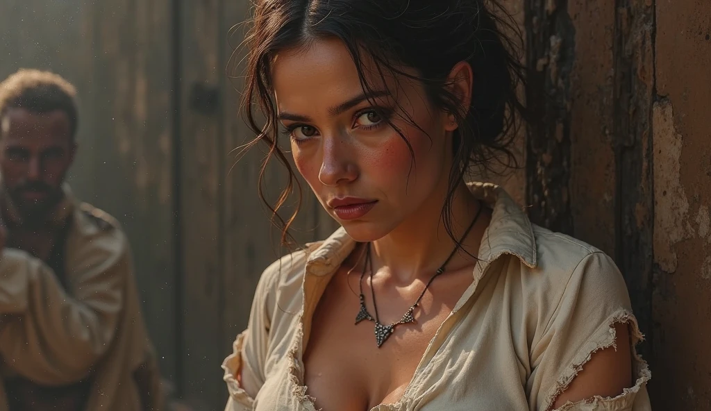 Masterpiece, Best Quality, Super Detailed, High Definition, Expensive Resolution, HDR, Super Detailed CG, Beautiful Details, Depth, Fine Texture, Super Fine, Complete concentration, (Jennifer Love Hewitt), sexy, pale skin, brown eyes, smirk, (holding a giant strawberry), vibrant colors, detailed eyes, highly detailed, fine detail, intricate details, volumetric lighting,