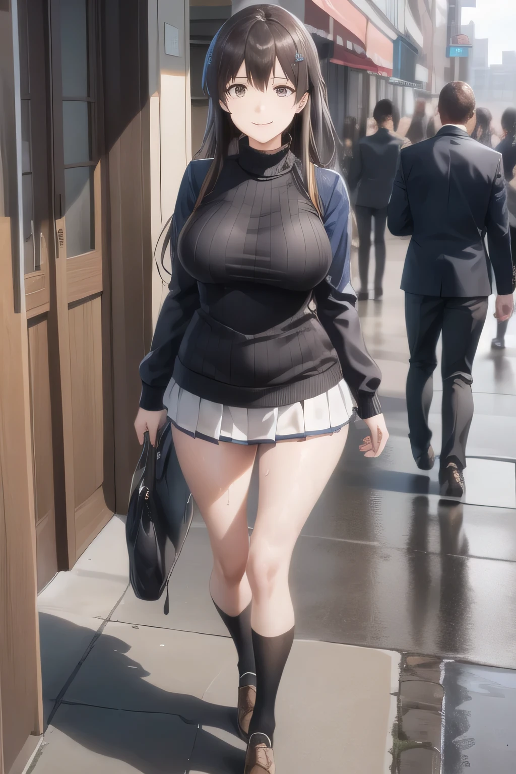 (masterpiece:1.3), (High resolution:1.1), Detailed beautiful face, Detailed beautiful, (huge breasts, gigantic breasts:1.4 there is a woman in a short skirt and a white shirt, very sexy outfit, thicc, sexy outfit, intriguing outfit, clear curvy details, revealing outfit, wearing tight simple clothes, a hyperrealistic schoolgirl, sexy style, hyperrealistic schoolgirl, wearing a cute top, smooth translucent white skin, japanese goddess, sexy look, small curvy loli, korean girl, Korean sexy