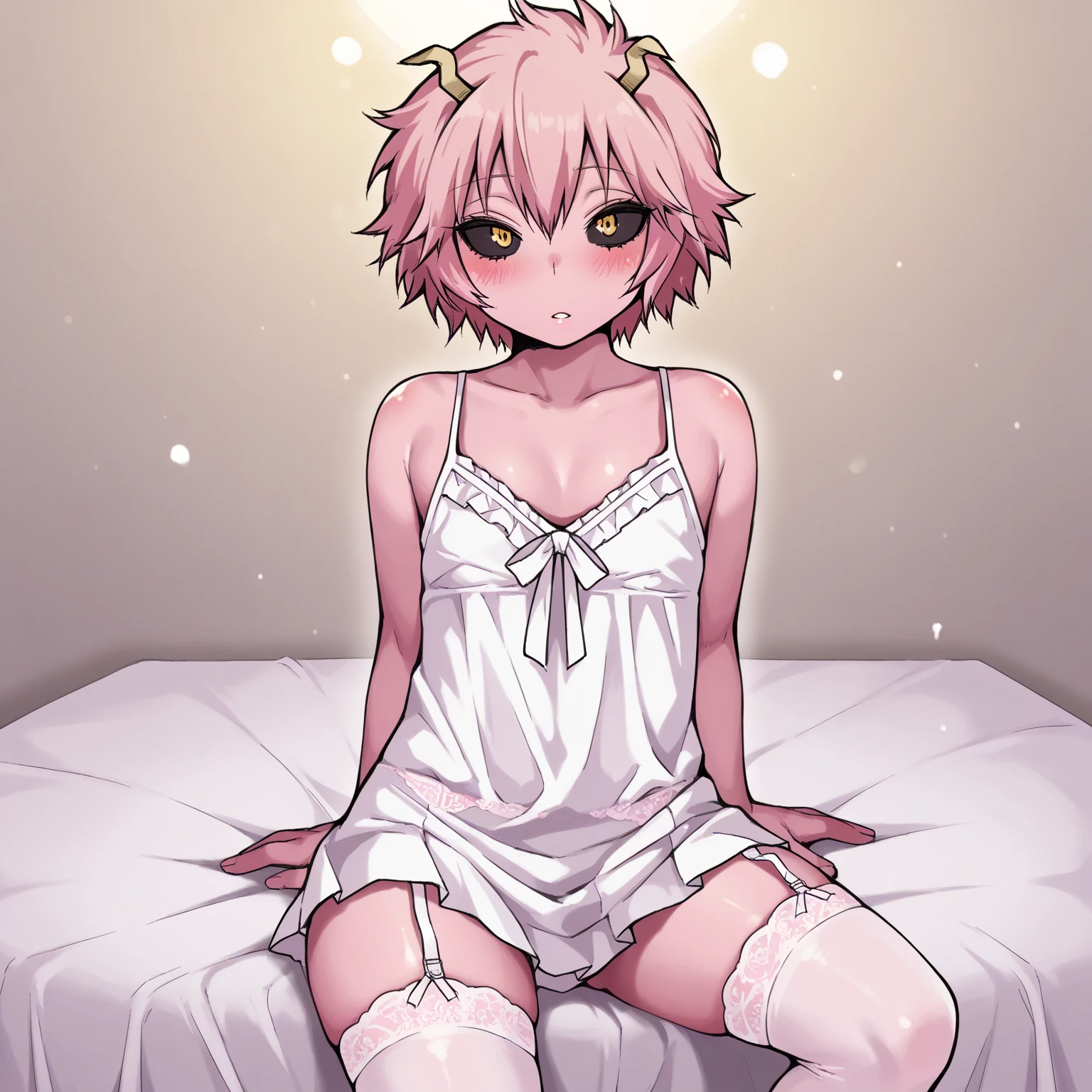 Nipple piercing, sissy boy, hypnosis, mucus, empty eyes, heart shaped pupils, mind control, nsfw, collar, humid, fog, brainwashing, Rubber Suit, Chastity belt, Pink rays, corruption, Wedding dress,