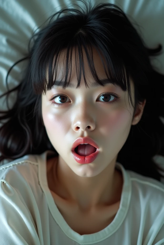 Ultra-realistic capture, Highly detailed, High resolution 16k close-up of human skin. Skin texture must be natural, With such detail that pores can be finely identified, Skin should look healthy, In a uniform tone. Use natural light and color, photo realistic, Full Body Shot, full body, jk uniform, wearing school uniform, japanese school uniform, lie in bed, come undone, ahegao,japanese girl school uniform, wearing japanese , wearing a , , , hyperrealistic , realistic , lose one's clothes, seifuku, lie on the bed
