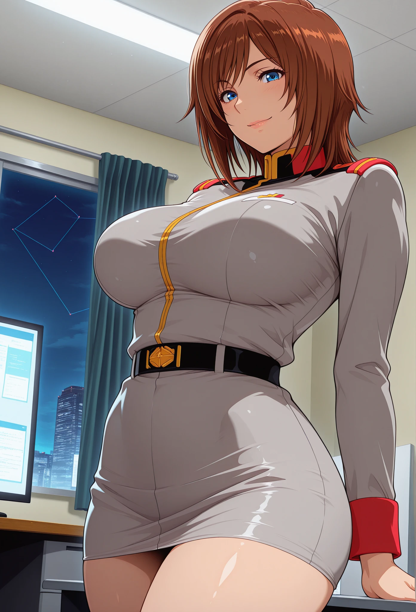 (night:1.7), Japan, Tokyo, City View,bedroom、 In front of the window,(close),(upper_body),White tights、Super Mini Pencil Skirt、Sit on the bed with your legs apart,In a room with walls and a door,upper body,
uniform, 
 Brown Hair,茶Farbeの目,short hair,headphone,
1 person, 24-years-old,Mature Woman,beautiful Finger,beautiful long legs,beautiful body,beautiful Nose,beautiful character design, Perfect Eyes, perfect face,
View your viewers, Center the image,
Browsing Caution,Official Art,Very detailed CG Unity 8k wallpaper, Perfect lighting,Farbeful, bright_front_face_Lighting,
(masterpiece:1.0),(Highest_quality:1.0), 超High resolution,4K,Very detailed,
photograph, 8k, High resolution, High resolution, absurdes:1.2, 400 for Kodak Port, Film Grain, Blurred Background, bokeh:1.2, Lens flare, (Vibrant_Farbe:1.2)
(beautiful,big_chest:1.4), (beautiful_face:1.5),(narrow_Waist),(Nipple erection)、